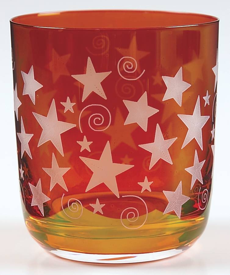 Stars Red Double Old Fashioned by Rogaska-1