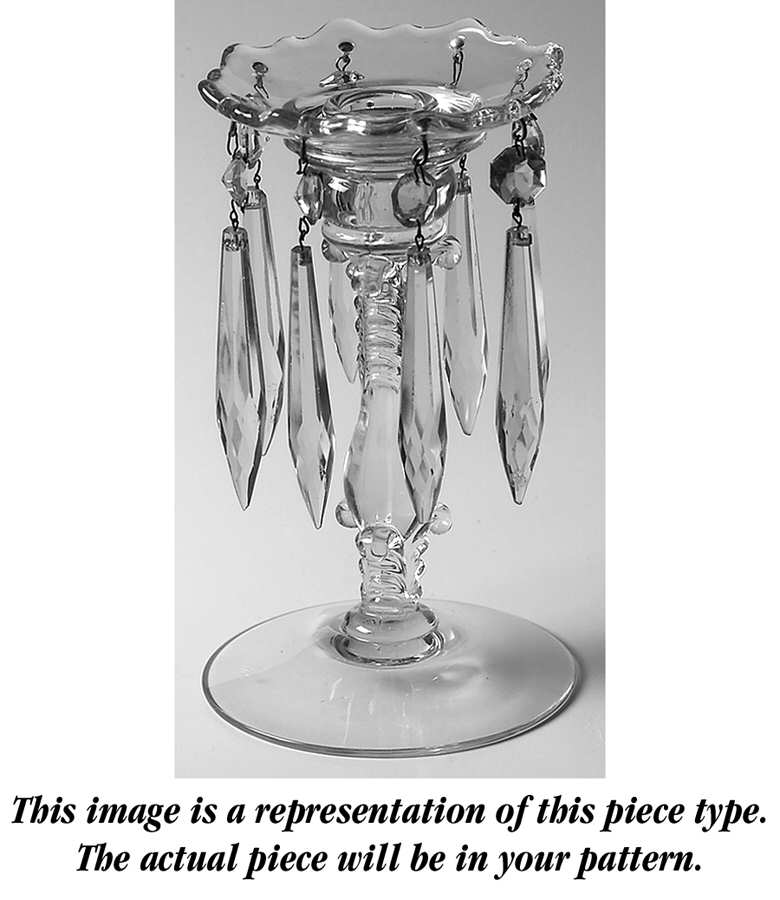 Diane Heatherbloom (Purple) 7" Candlestick with Bobeche and Prisms by Cambridge-1