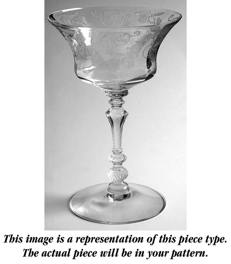 Rose Point Red (Carmen) Champagne/Tall Sherbet by Cambridge-1