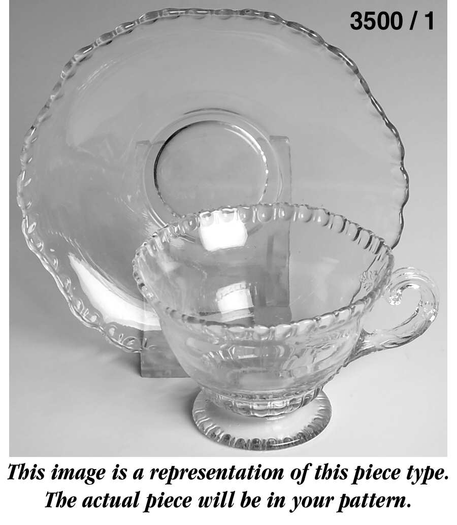 Elaine Clear (Stem 3500) Cup & Saucer Set (Shape 3500) by Cambridge-1