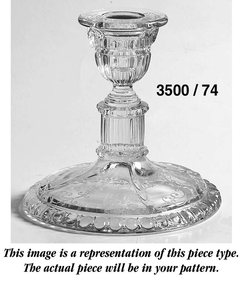 Gadroon Clear (Gold Trim) 4" Candlestick (Shape 3500) by Cambridge-1