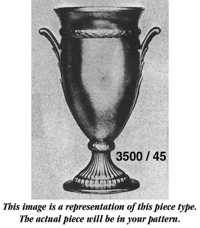 Gadroon Clear (Gold Trim) #3500 10" Handled Footed Vase (Shape 3500) by Cambridge-1