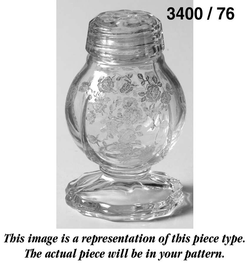 Gloria Pink (Stem 3130) 3400/76 Footed Shaker with Glass Lid by Cambridge-1