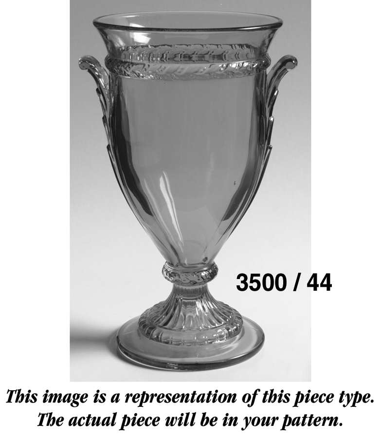 Gadroon Black #3500 8" Handled Footed Vase (Shape 3500) by Cambridge-1