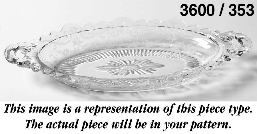 Chantilly (#3600, Gold Encrusted) 8" 2 Handled Sugar/Cream/Pickle Tray (Martha/353) by Cambridge-1