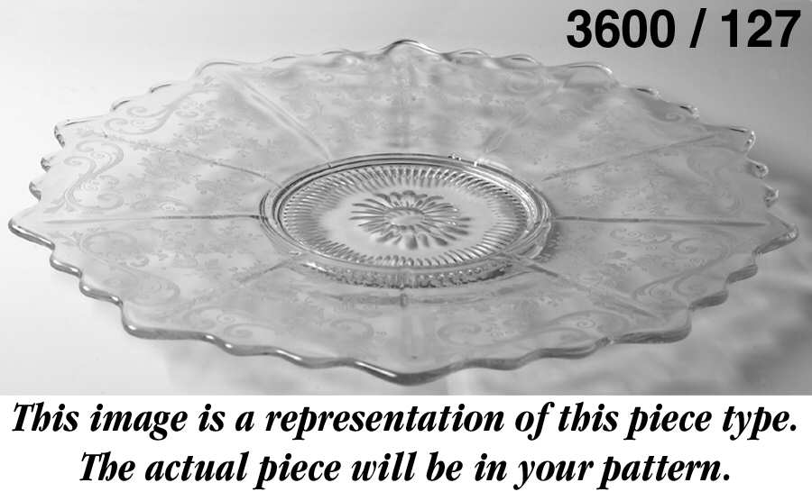 Chantilly (#3600, Gold Encrusted) Martha/127 14" Large Center Torte Plate by Cambridge-1