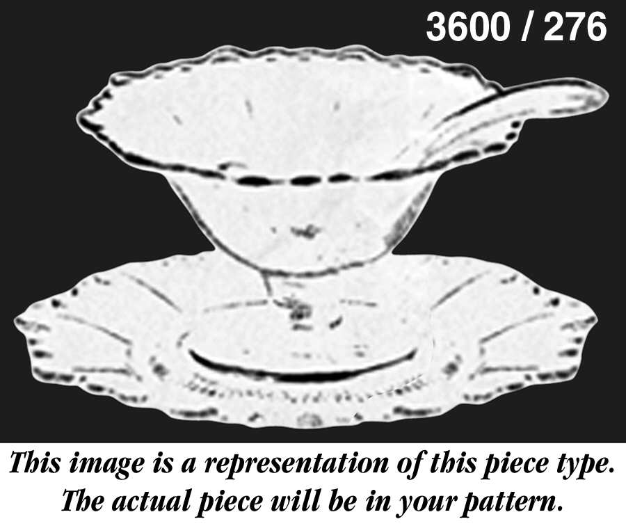 Blossom Time Martha/276 Footed Mayonnaise W/ Underplate &Ladle by Cambridge-1