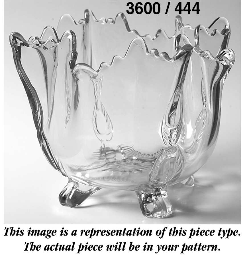 Martha Emerald Green Martha/444 6" Crimped 4-Toed Bowl/Vase by Cambridge-1