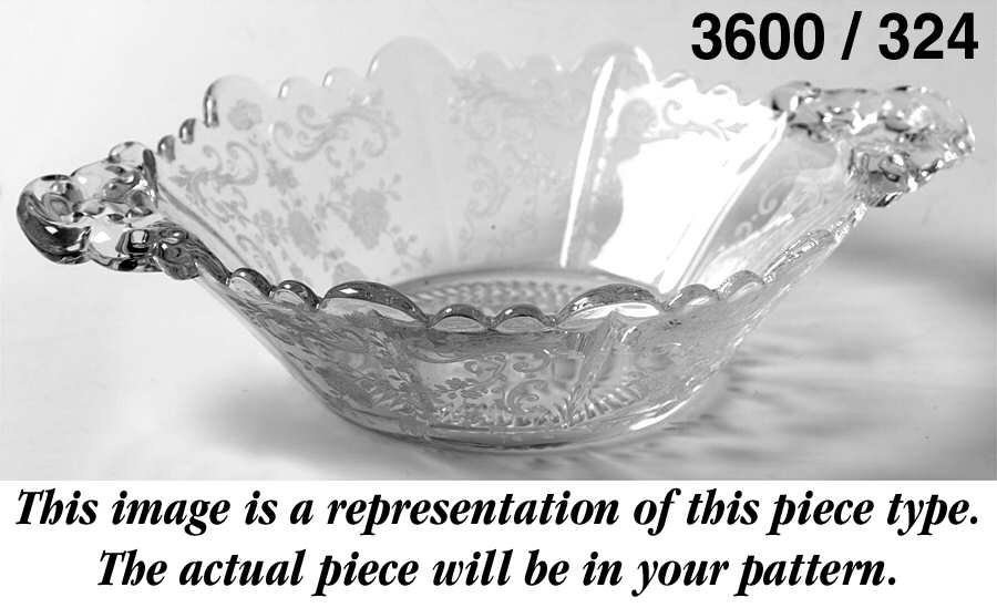 Chantilly (#3600, Gold Encrusted) Martha/324 5 1/2" 2 Handle Bon Bon/Mayonnaise Bowl by Cambridge-1