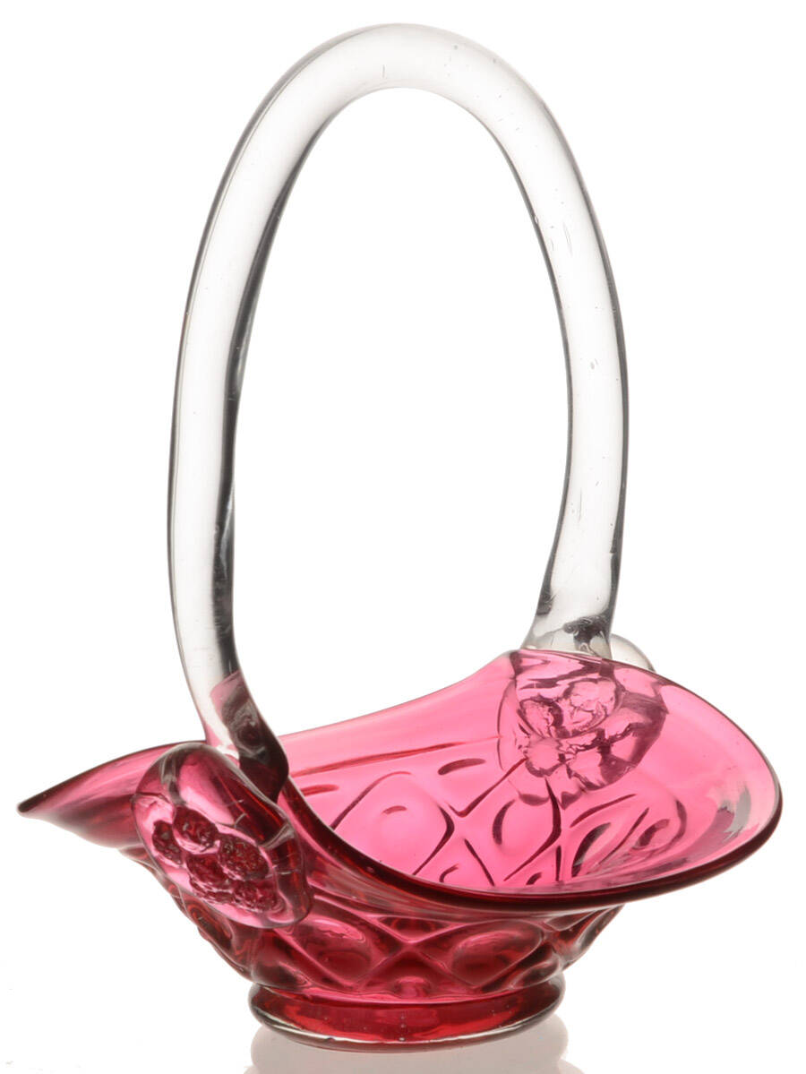 Canadian Cranberry Collection 7" Basket by Rossi Crystal-1