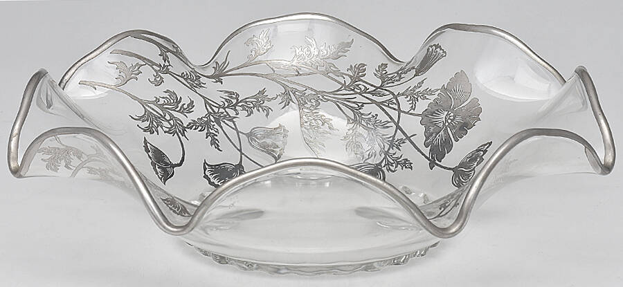 Flanders Clear 13" Round Crimped Bowl by Silver City-1