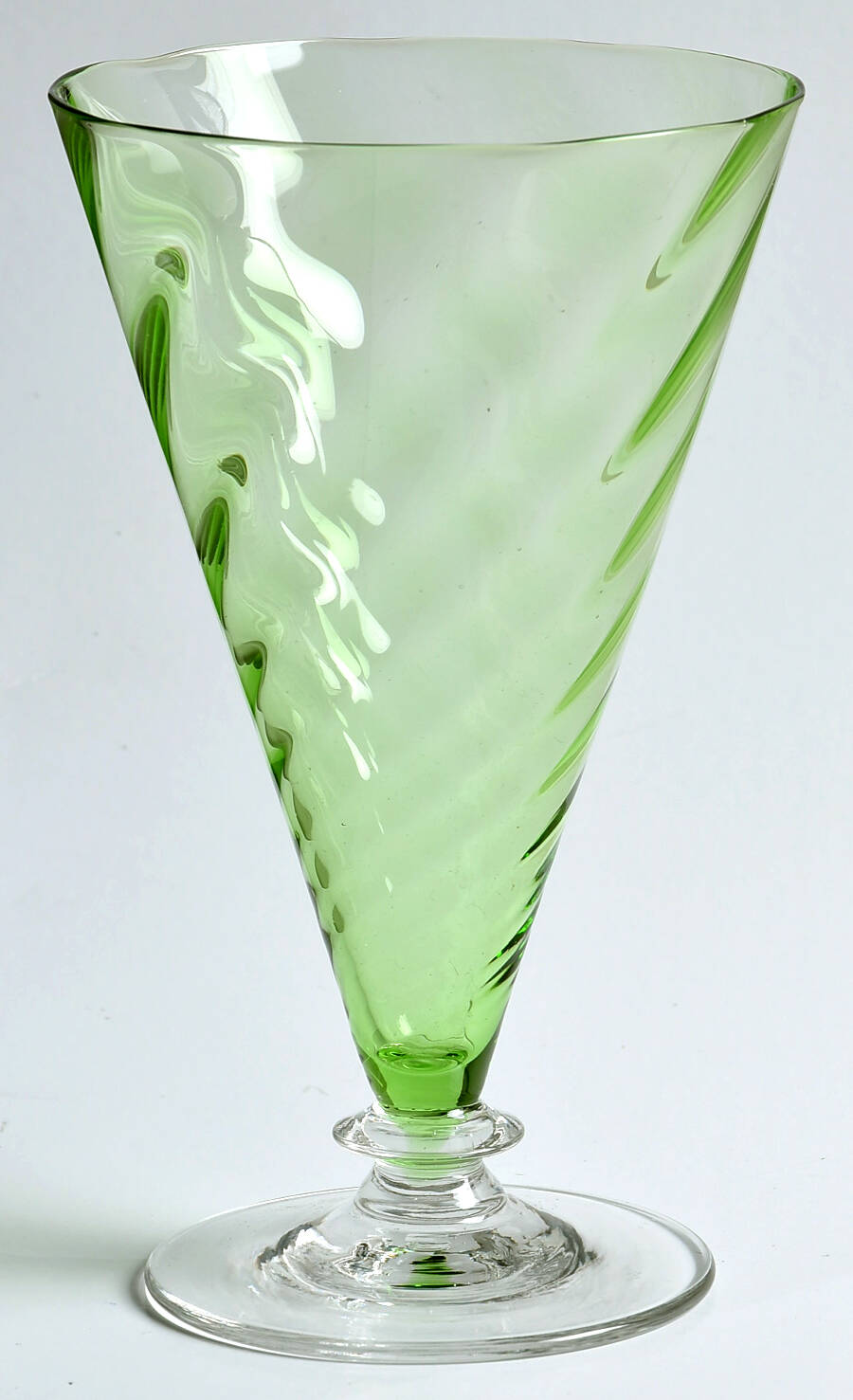 Garda Green (Swirl Optic) Footed Tumbler by F Schmidt-1