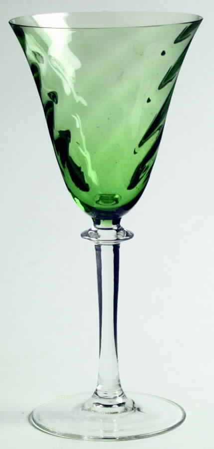 Garda Green (Swirl Optic) Water Goblet by F Schmidt-1