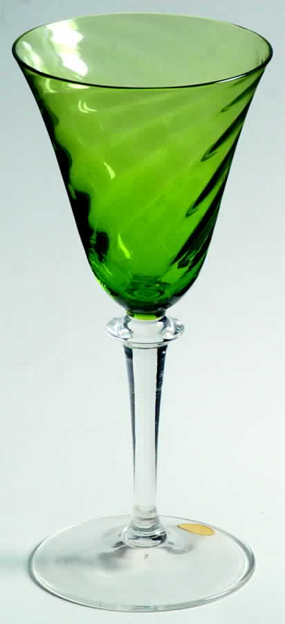 Garda Green (Swirl Optic) Wine Glass by F Schmidt-1