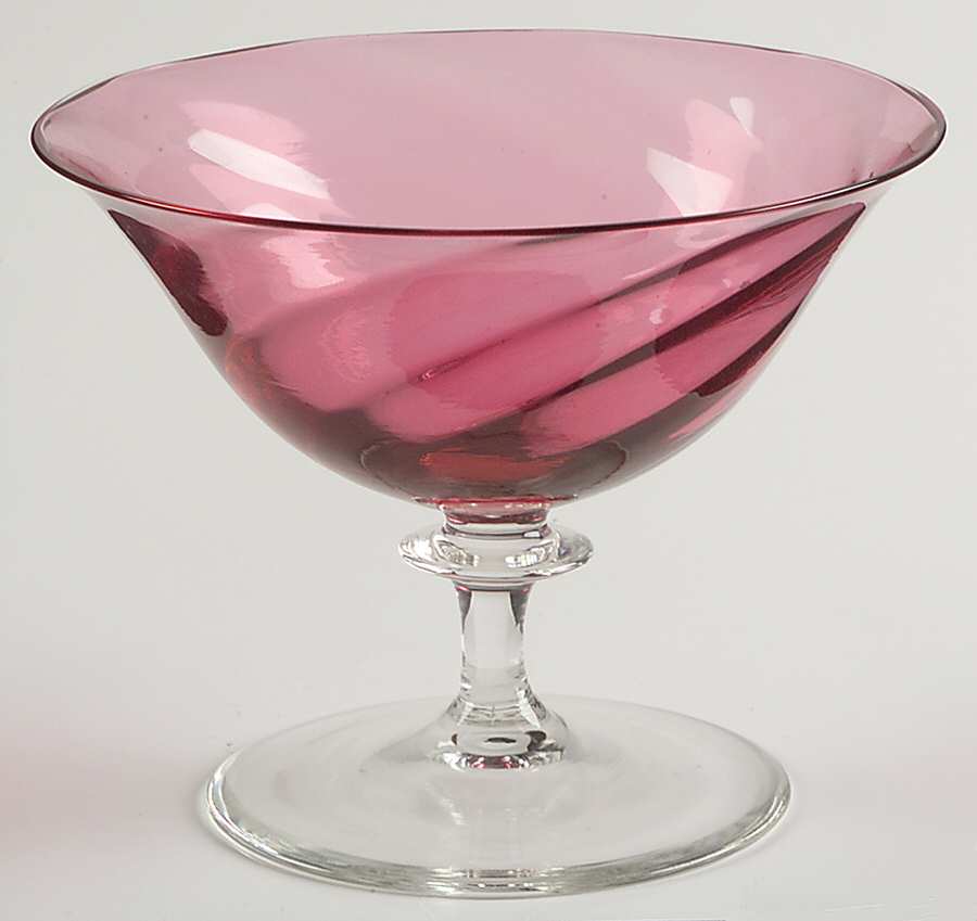 Garda Rose (Swirl Optic) Low Sherbet by F Schmidt-1