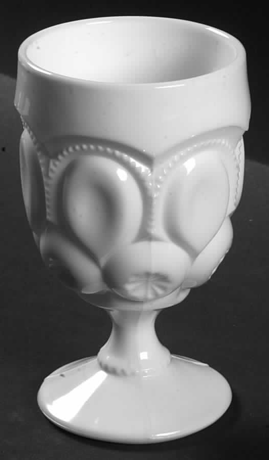 Moon and Star Milk Glass Water Goblet by Smith Glass -1