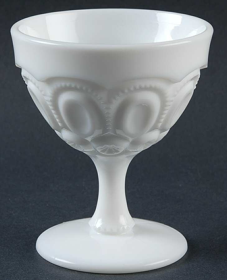 Moon and Star Milk Glass Champagne/Tall Sherbet by Smith Glass -1