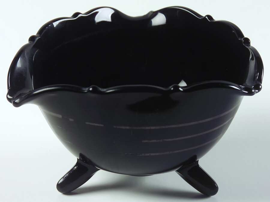 Mt. Pleasant Black (Black Amethyst) Mayonnaise Bowl by Smith Glass -1