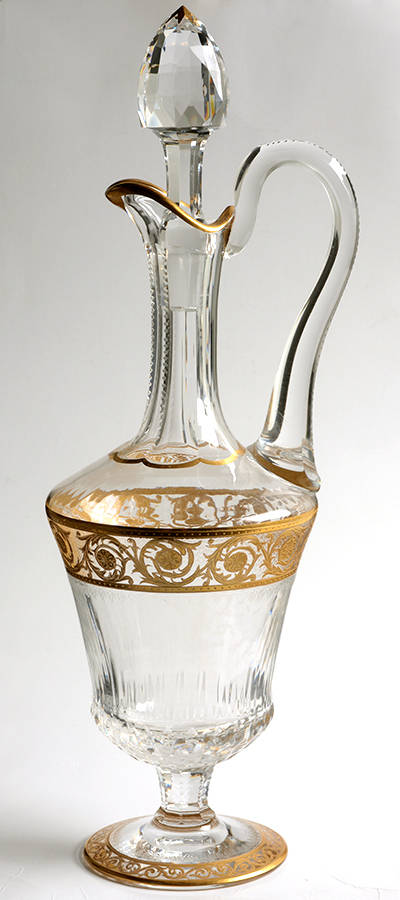Thistle Handled Wine Decanter & Stopper by St Louis-1
