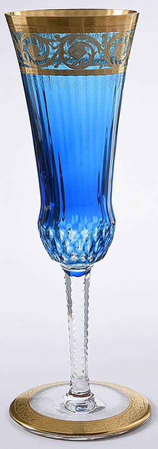 Thistle Sky Blue Fluted Champagne by St Louis-1
