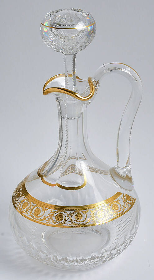 Thistle Handled Wine Decanter & Stopper by St Louis-1