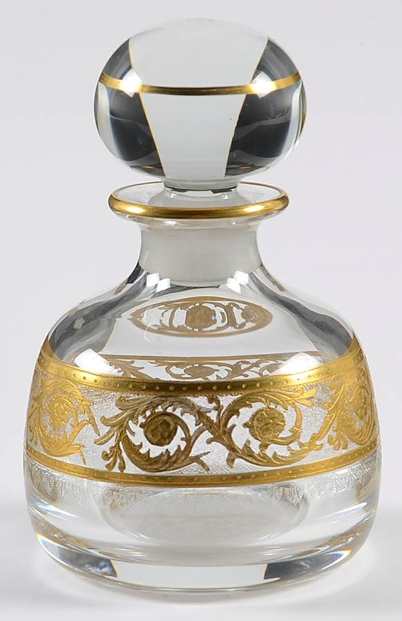 Thistle Round Perfume Bottle & Stopper by St Louis-1