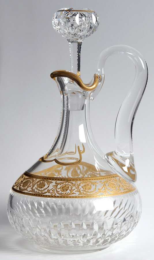 Thistle Handled Wine Decanter & Stopper by St Louis-1