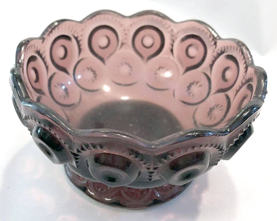 Moon and Star Amethyst Small Footed Nappy by Smith Glass -1