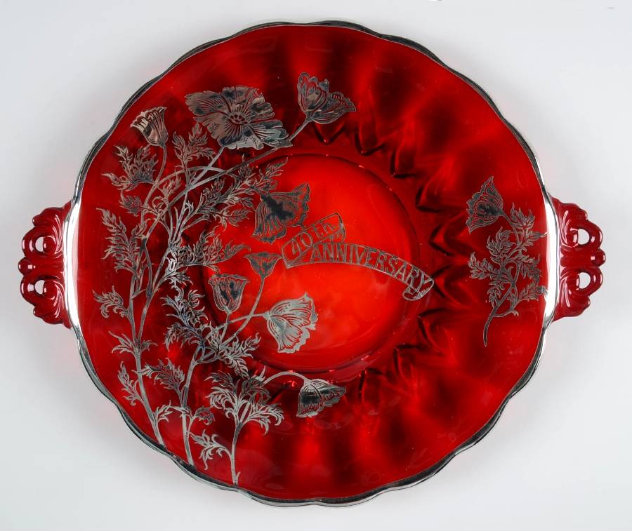 Flanders Ruby Handled Cake Plate by Silver City-1