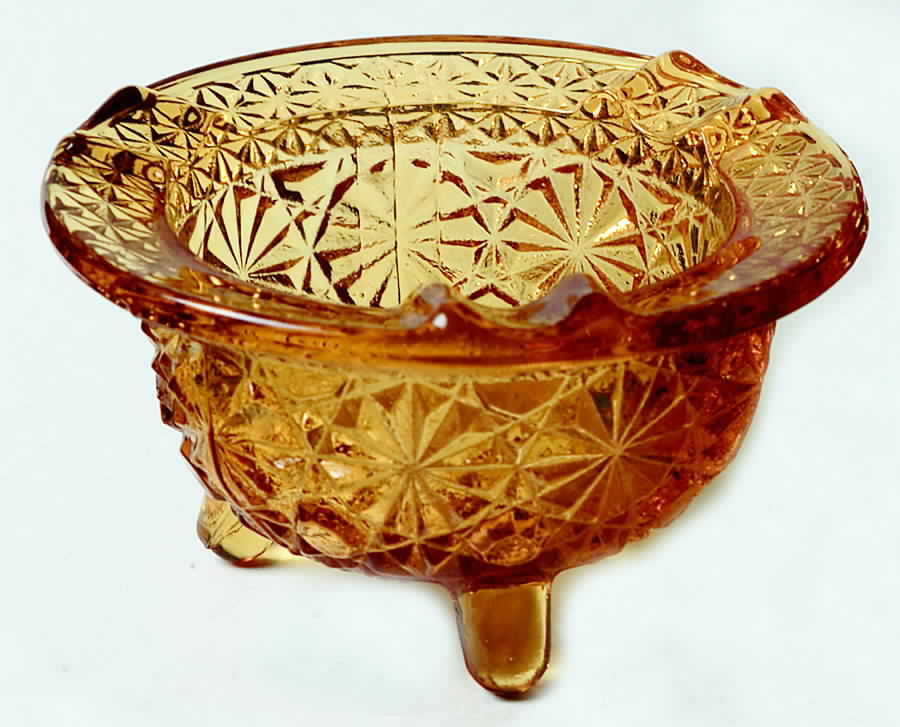 Daisy and Button Amber Ashtray by Smith Glass -1