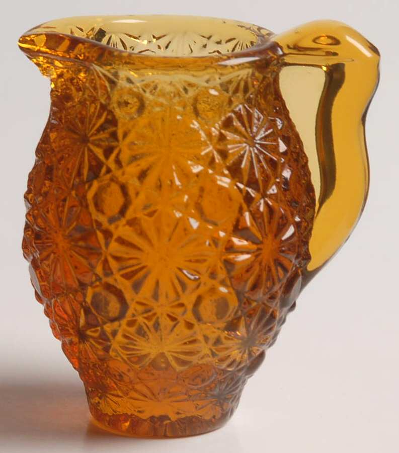 Daisy and Button Amber Mini Pitcher by Smith Glass -1