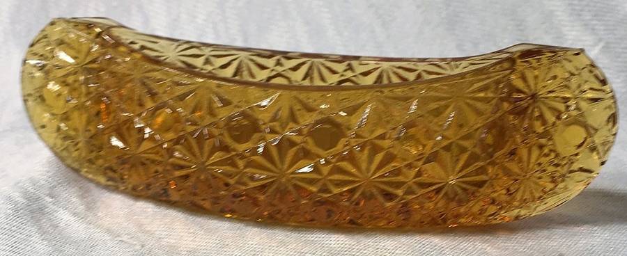 Daisy and Button Amber Small Canoe Shape Bowl by Smith Glass -1