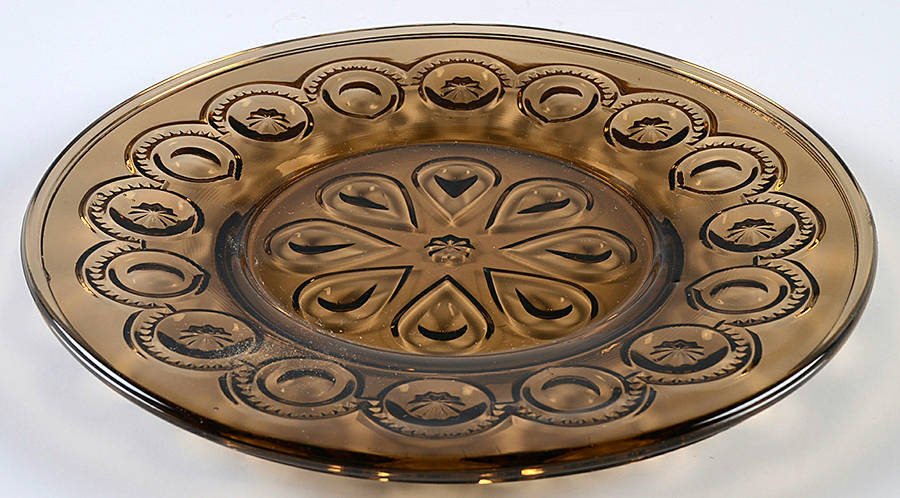 Moon and Star Brown Dinner Plate by Smith Glass -1
