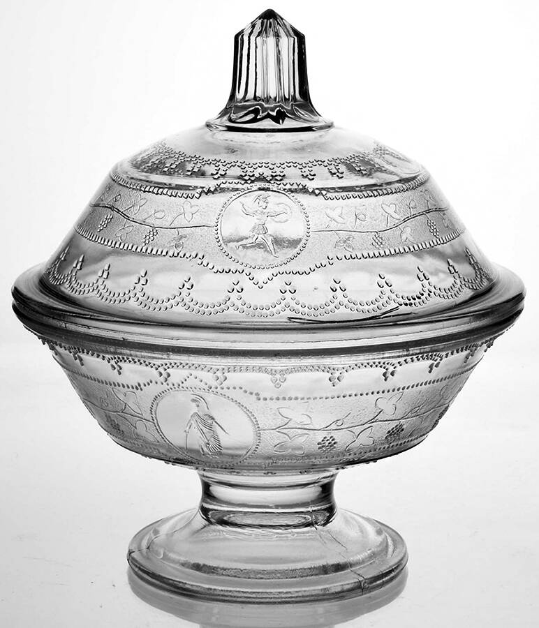 Minerva 7" Width Low Covered Compote by Sandwich-1