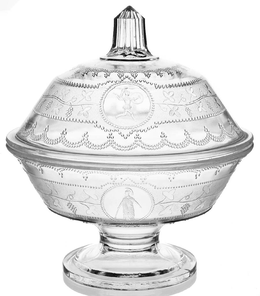 Minerva 8" Width Low Covered Compote by Sandwich-1