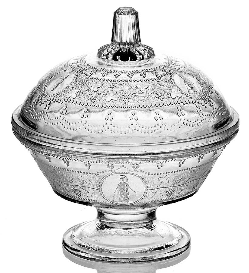 Minerva 6" Width Low Covered Compote by Sandwich-1