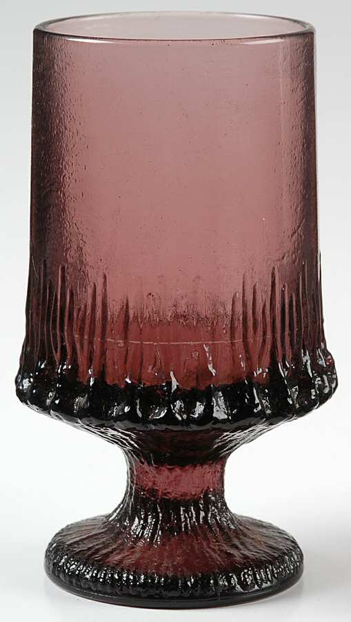Sculptura II Plum Water Goblet by Smith Glass -1