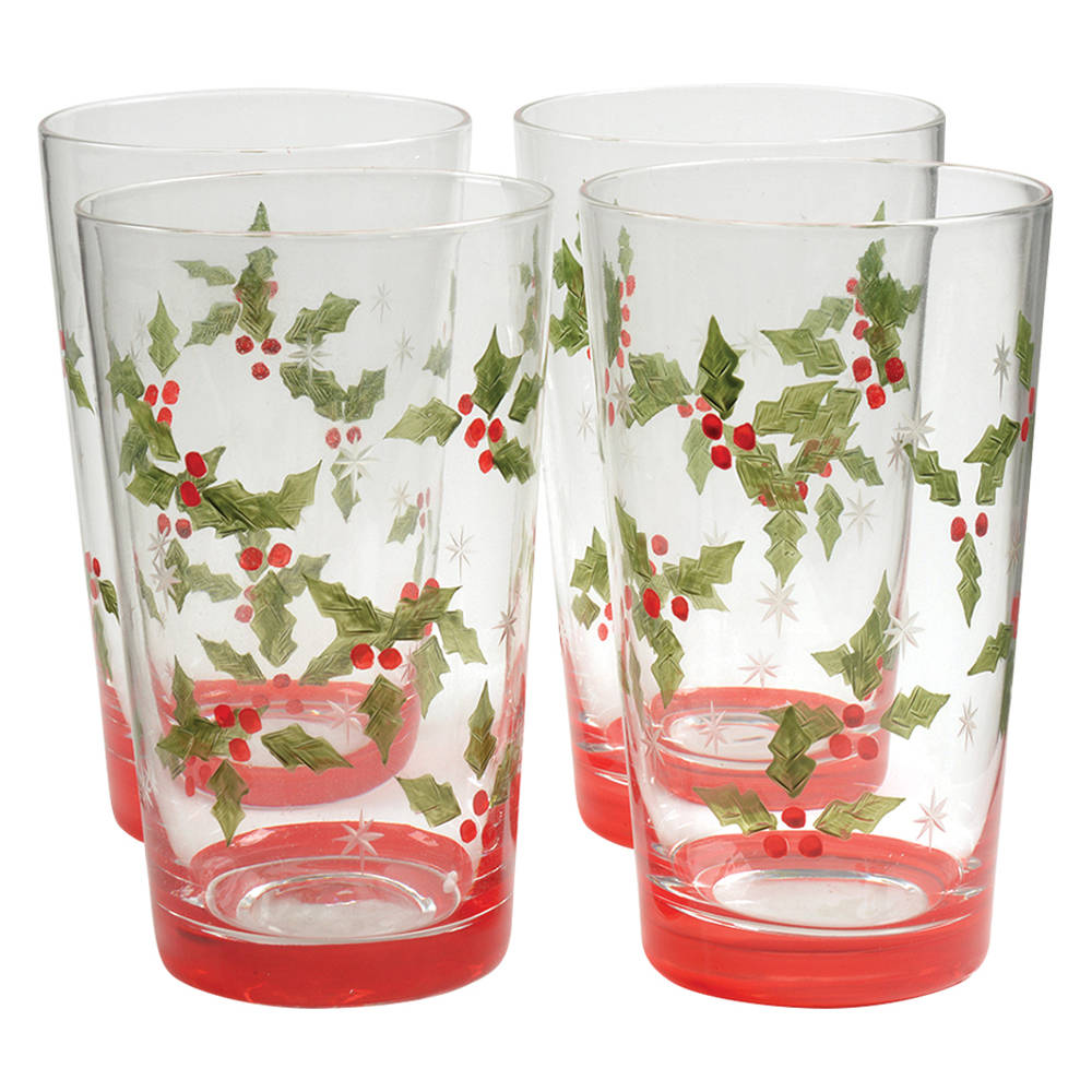 Holly Berry Red Highball - Set of 4 by Studio Nova-1