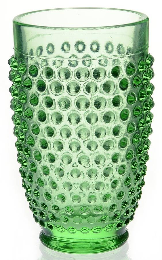 Hobnail Lime Green 14 Oz Flat Tumbler by Smith Glass -1