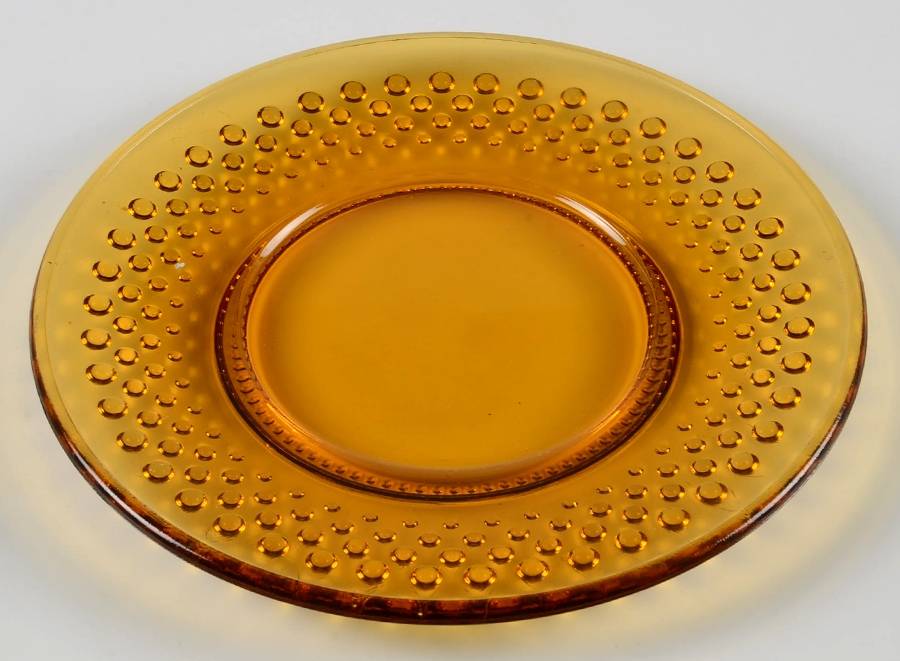 Hobnail Amber Salad Plate by Smith Glass -1