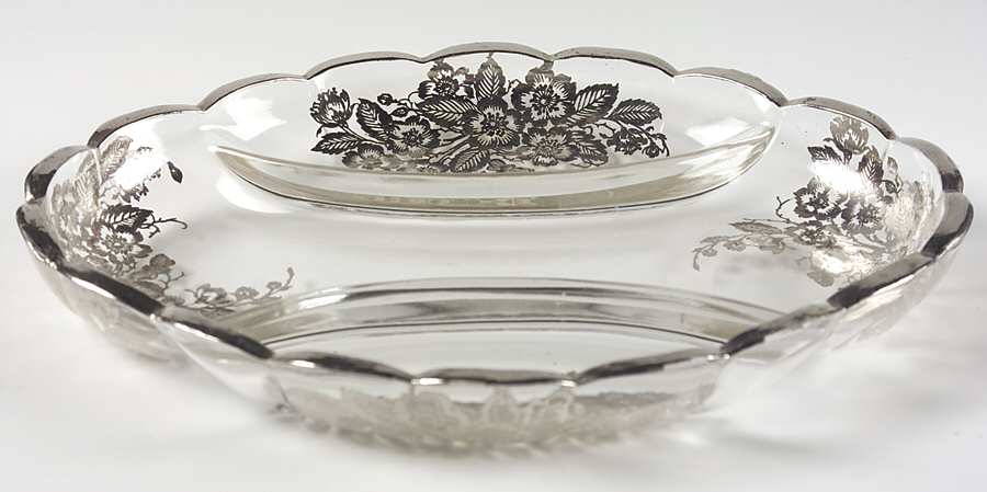 Blossom Time 9" Oval 3 Part Celery/Relish by Silver City-1