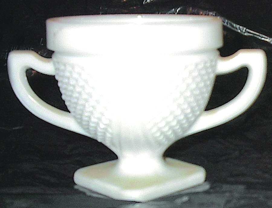 Early American Milk Glass Open Sugar by Smith Glass -1