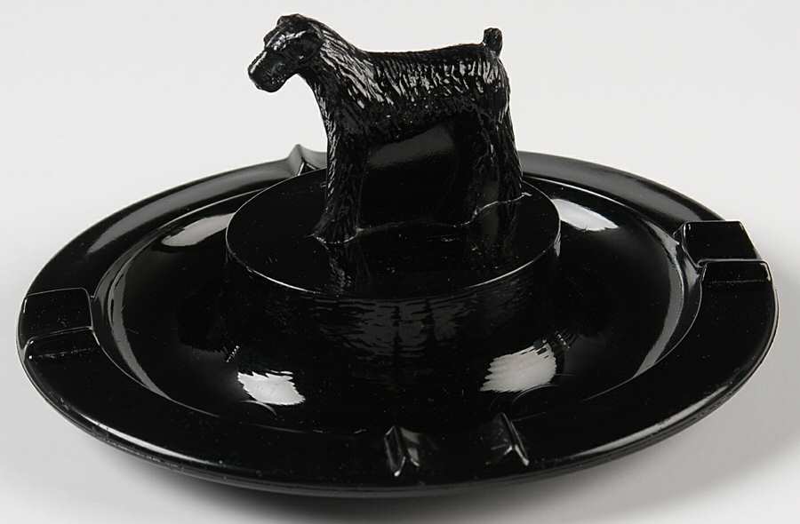 Animals & Figurines Terrier Ashtray by Smith Glass -1