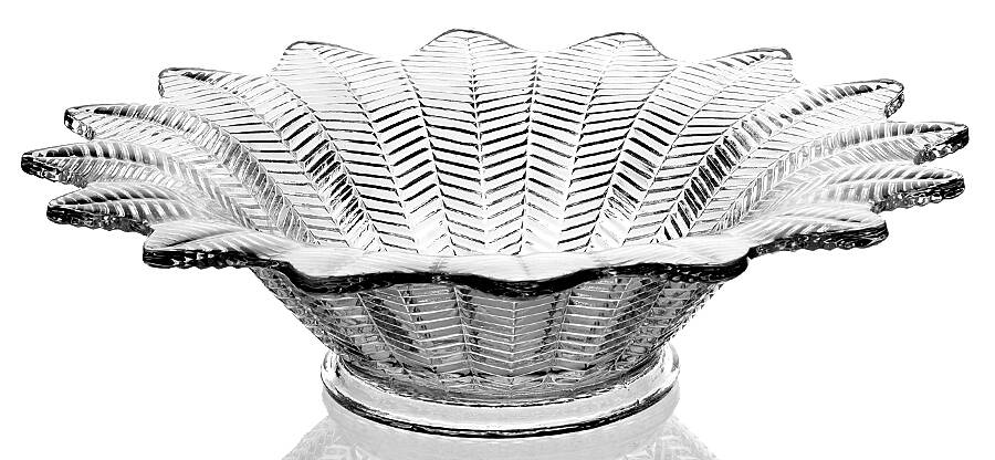 Crystal Lustre White Carnival Glass Punch Bowl by Smith Glass -1