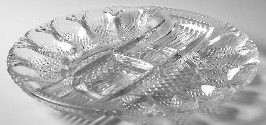 567 Clear Deviled Egg Server by Smith Glass -1