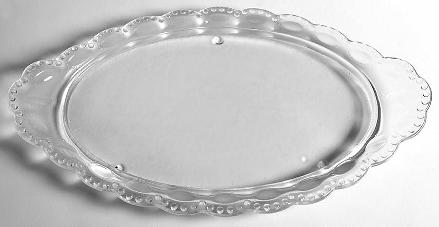 Beaded Medallion Clear Oval Vanity Tray by Smith Glass -1
