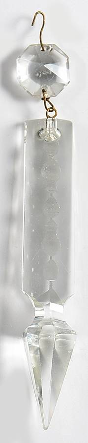 Beaded Medallion Clear Pointed 4" Prism by Smith Glass -1