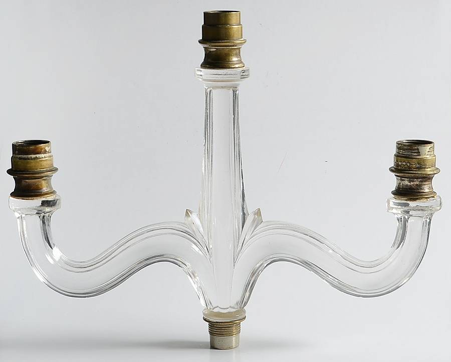Beaded Medallion Clear 2 Light Candelabra Arm by Smith Glass -1