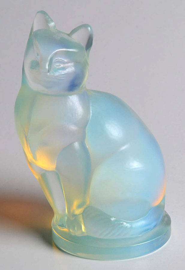 Animals & Figurines #F159 Large Cat by Sabino Glass-1