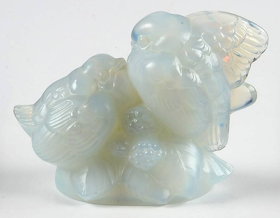 Animals & Figurines #B56 Cluster of 2 Birds by Sabino Glass-1